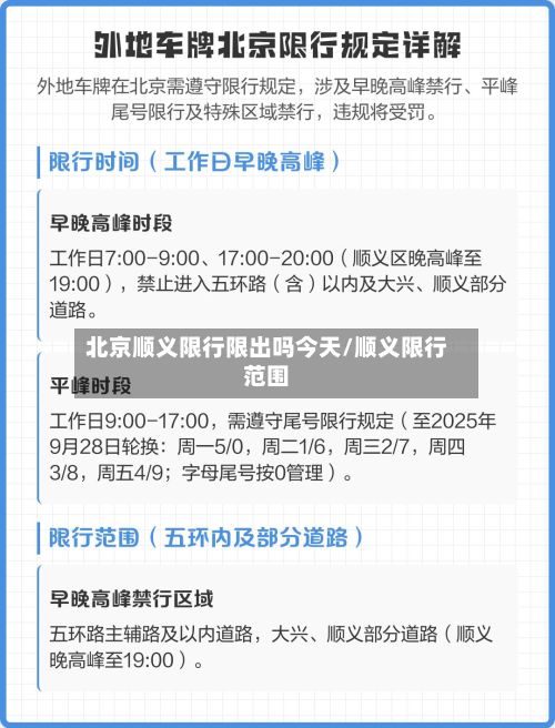 北京顺义限行限出吗今天/顺义限行范围-第3张图片