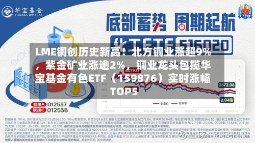 LME铜创历史新高!北方铜业涨超9%,紫金矿业涨逾2%,铜业龙头包揽华宝基金有色ETF(159876)实时涨幅TOP5