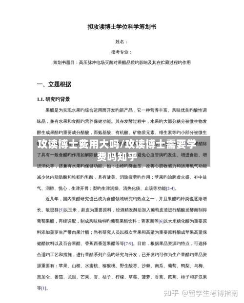 攻读博士费用大吗/攻读博士需要学费吗知乎-第3张图片